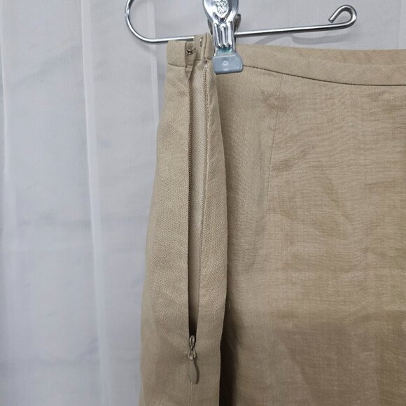 Vintage Ann Taylor Loft Tan Embroidered Boho Skirt A-Line Retro 10 - Picture 7 of 11